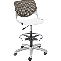 KFI Kool Stool With Perforated Back White Seat Color - Polypropylene Seat Material - Brownstone Back Color - Polypropylene, Aluminum Alloy Back Material - Powder Coated Silver Frame Color - Tubular Steel Frame Material - 5-star Base - 1 Each (DS2300B18S8)