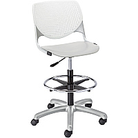 KFI Kool Stool With Perforated Back Light Gray Seat Color - Polypropylene Seat Material - White Back Color - Polypropylene, Aluminum Alloy Back Material - Powder Coated Silver Frame Color - Tubular Steel Frame Material - 5-star Base - 1 Each (DS2300B8S13)