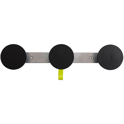 Alba Triple Metal Wall Coat Peg 3 Hooks - 66.14 lb (30 kg) Capacity - 1.4" Height x 4.3" Width - for Coat, Clothes - Metal - Silver, Black, Metallic Gray - Powder Coated - 1 Each (PMS3)