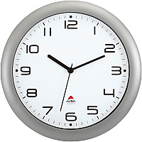 Alba Wall Clock Analog - Quartz - White Main Dial - Metallic Gray Case - Classic Style - 1 Each (HORNEWM)