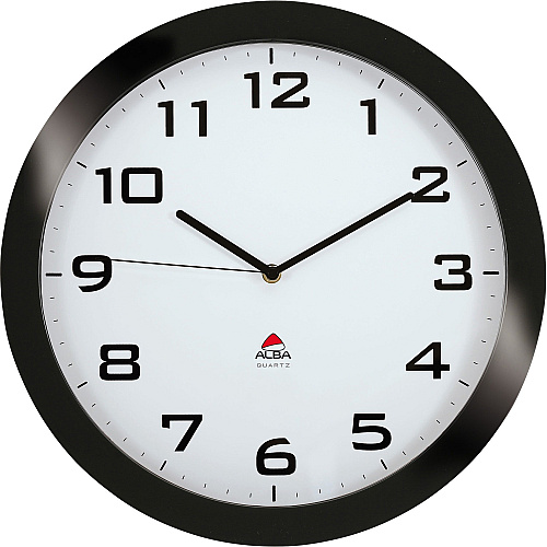 Alba Wall Clock Analog - Quartz - Black Case - 1 Each (HORISSIMON)