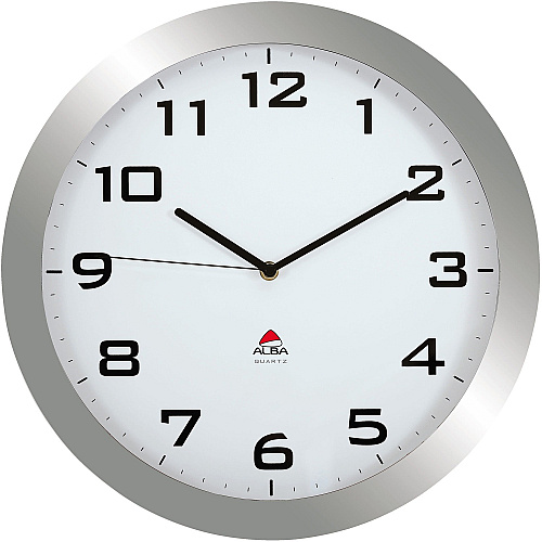 Alba Wall Clock Analog - Quartz - Metallic Gray Case - Classic Style - 1 Each (HORISSIMOM)