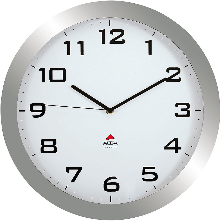 Alba Wall Clock Analog - Quartz - Metallic Gray Case - Classic Style - 1 Each (HORISSIMOM)