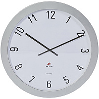 Alba Wall Clock Analog - Quartz - White Main Dial - Gray Case - Plastic - 1 Each (HORGIANT)