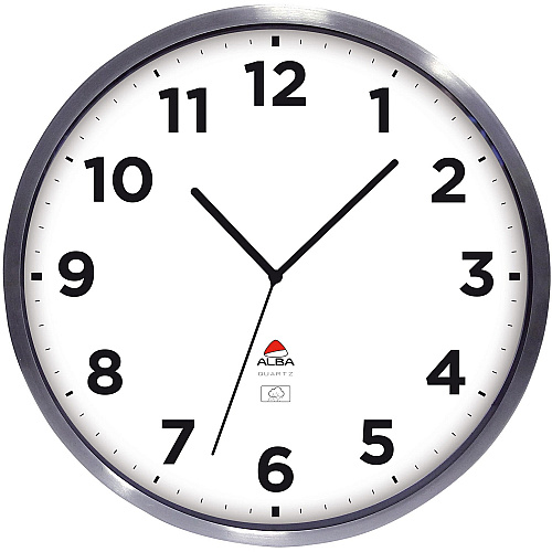Alba Wall Clock Analog - Quartz - Silver Case - Contemporary Style - 1 Each (HOREXTRA)