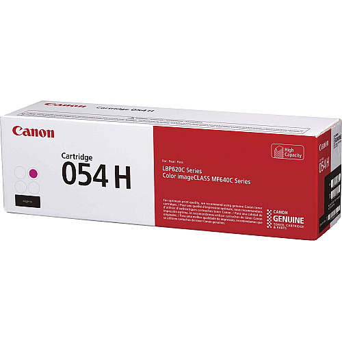 Canon 054H Original High Yield Laser Toner Cartridge - Magenta - 1 Each 2300 Pages (CRTDG054HM)