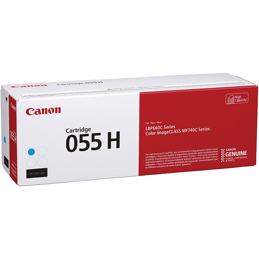 Canon 055H Original High Yield Laser Toner Cartridge - Cyan - 1 Each 5900 Pages (CRTDG055HC)