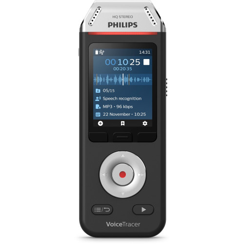 Philips Voice Tracer DVT2810 Digital Recorder, 8 GB, Black