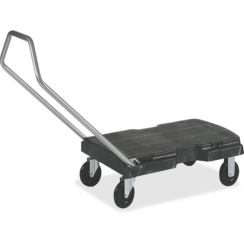 Rubbermaid Commercial Utility Duty Triple Trolley Push/Pull Handle - 500 lb Capacity - 5" Caster Size - Plastic, Structural Foam - 20.50" Width x 32.50" Height - Beige, Green - 1 / Carton (440100BK)