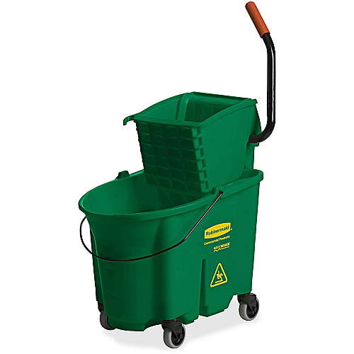 Rubbermaid Commercial WaveBrake 35 QT Side Press & Wringer 8.75 gal - Splash Resistant - Tubular Steel, Plastic - Green - 1 Each (758888GN)