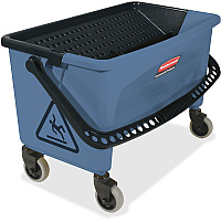 Rubbermaid Commercial Finish Mop Bucket w/ Wringer Hinged Lid, Ergonomic Design, Handle - 16.2