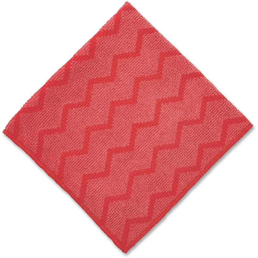 Rubbermaid Commercial HYGEN General Purpose Cloth 16" Length x 16" Width - Durable, Bleach-safe, Non-scratching, Lint-free - Red - 12 / Carton (Q62000RD)