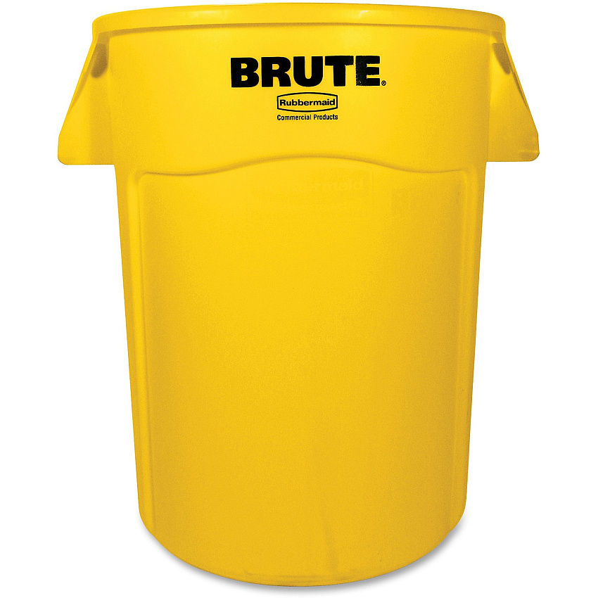 Rubbermaid Commercial Brute 44-Gallon Vented Utility Container 44 gal Capacity - Round - Tear Resistant, Reinforced, Reinforced, UV Coated, Damage Resistant, Warp Resistant, Water Resistant, Handle, Warp Resistant, Crack Resistant, Durable - 31 (264360YL)