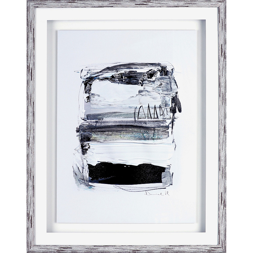 Lorell Abstract I Framed Artwork 27.50" x 35.50" Frame Size - Brown, White - 1 Each (LLR04470)