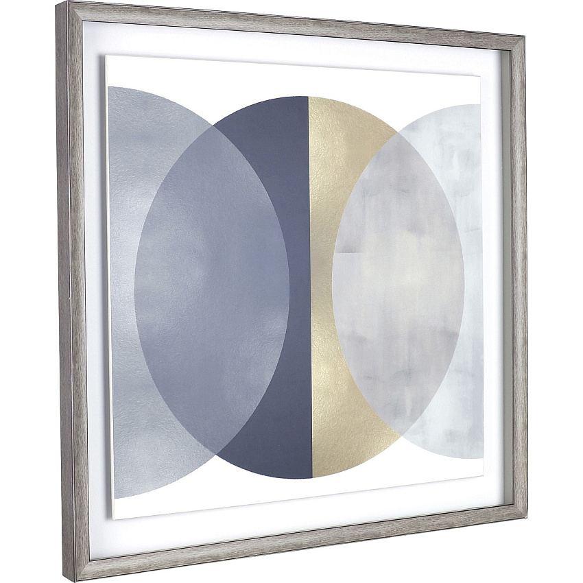 Lorell Circle II Framed Abstract Art 29.25" x 29.25" Frame Size - Gray, Yellow - 1 Each (LLR04475)