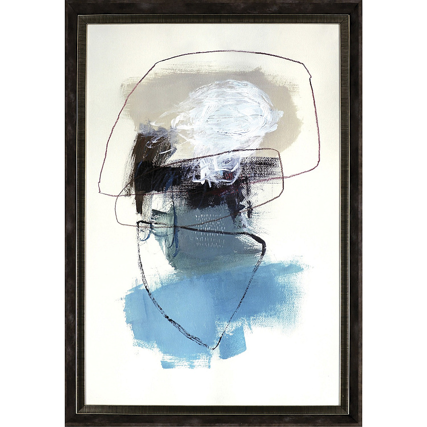 Lorell In The Middle II Framed Abstract Art 27.50" x 39.50" Frame Size - Aqua - 1 Each (LLR04473)