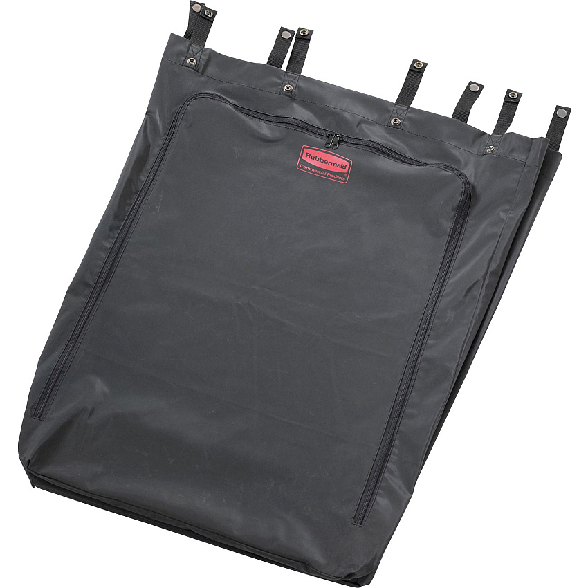 Rubbermaid Commercial 30 Gallon Premium Linen Hamper Bag 30 gal Capacity - Zipper Closure - Black - Polyvinyl Chloride (PVC) - Waste Disposal - 1 / Carton (635000BK)