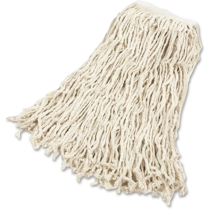 Rubbermaid Commercial 1" Headband Value Cotton Wet Mop Cotton - White - 12 / Carton (V11700WH00)