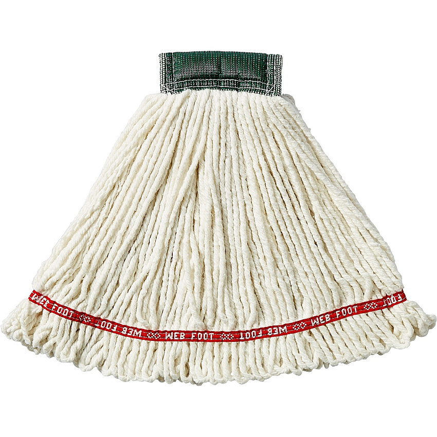 Rubbermaid Commercial 5" Headband Shrinkless Wet Mop Medium - Shrinkless, Chemical Resistant, Durable - Cotton, Yarn, Synthetic, PVC - White - 1 Each (A25206WHI)