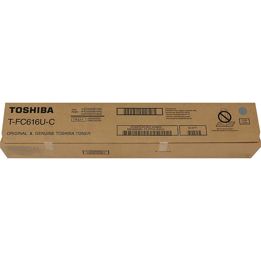 Toshiba Original Laser Toner Cartridge - Cyan - 1 Each 39200 Pages (TFC616UC)