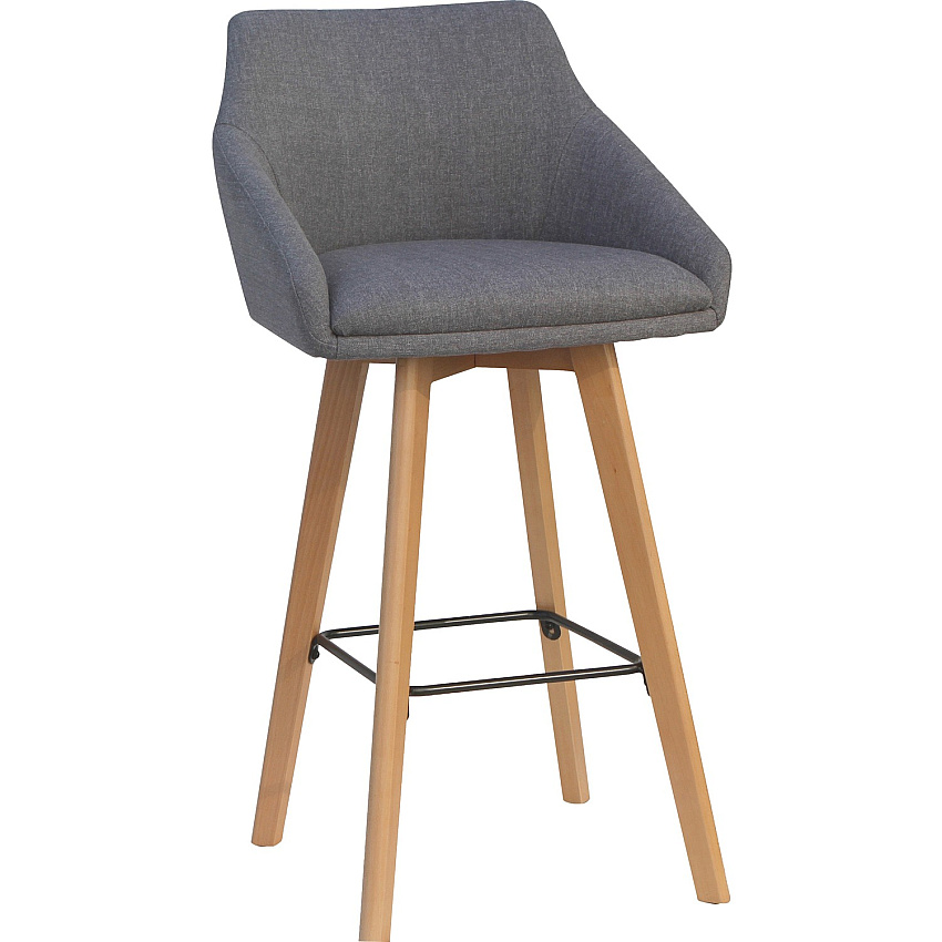 Lorell Gray Flannel Mid-Century Modern Guest Stools Four-legged Base - Gray - Armrest - 2 / Carton (LLR68561)