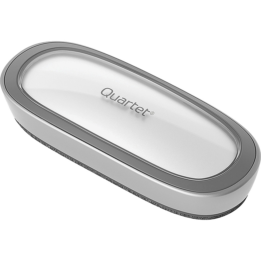 Quartet Dry-Erase Board Eraser 2.38" Width x 6" Length - Used as Stain Remover, Dust Remover - Dustless, Magnetic - Silver - Foam, Felt - 1 Each (DFEB5)