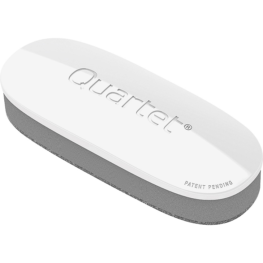 Quartet Dry-Erase Board Eraser 2" Width x 5" Length - Streak-free, Comfortable Grip, Dustless, Stain Resistant - White, Silver - Foam, Felt - 1 Each (DFEB4)