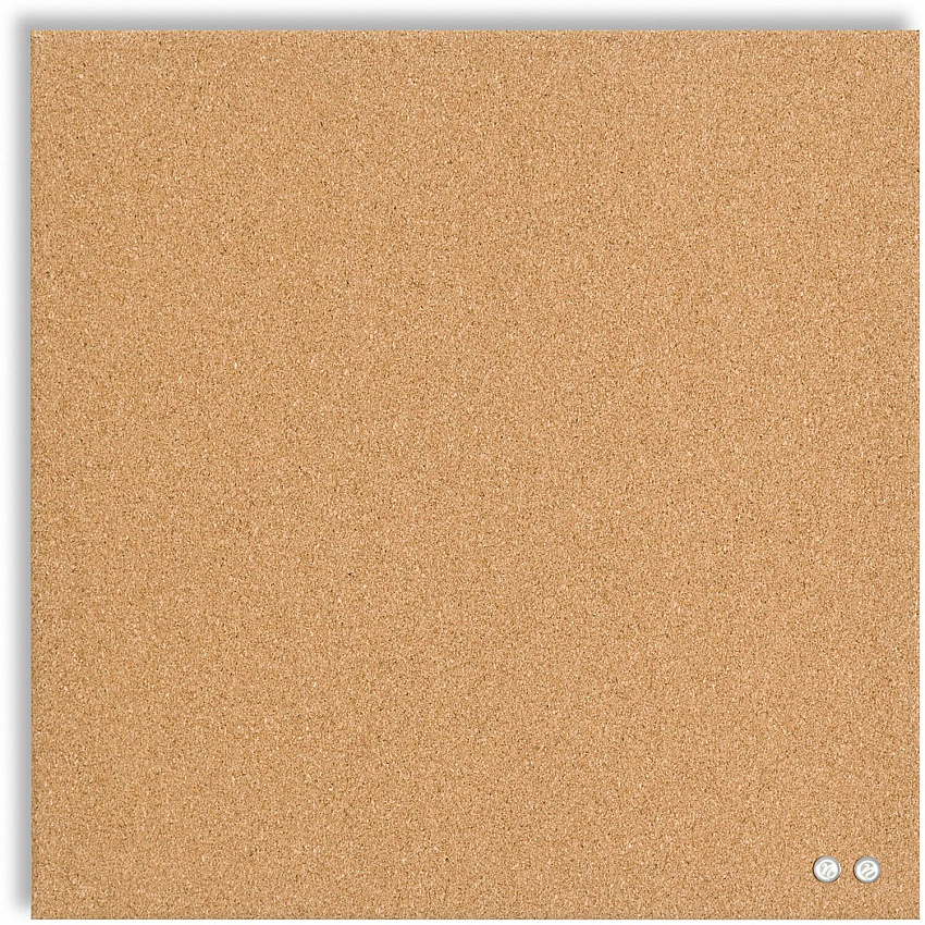U Brands Square Cork Bulletin Board, 14 x 14 Inches, Frameless, Natural, Push Pins Included 14" Board Height x 14" Board Width - Natural Cork Surface - Self-healing, Frameless, Easy Installation, Sleek Style, Self-healing, Mounting System - 1  (463U00-04)
