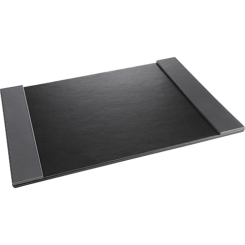 Artistic Classic Desk Pad Rectangular - 24" Width x 19" Depth - Felt Backing - Leather - Black, Gray (5240BG)