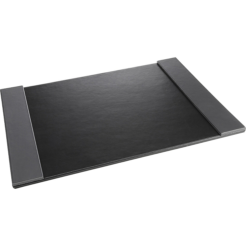 Artistic Classic Desk Pad Rectangular - 24" Width x 19" Depth - Felt Backing - Leather - Black, Gray (5240BG)