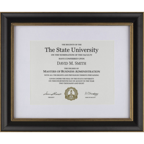 DAX Gold Accent Wood Document Frame (NDTU1215BT)