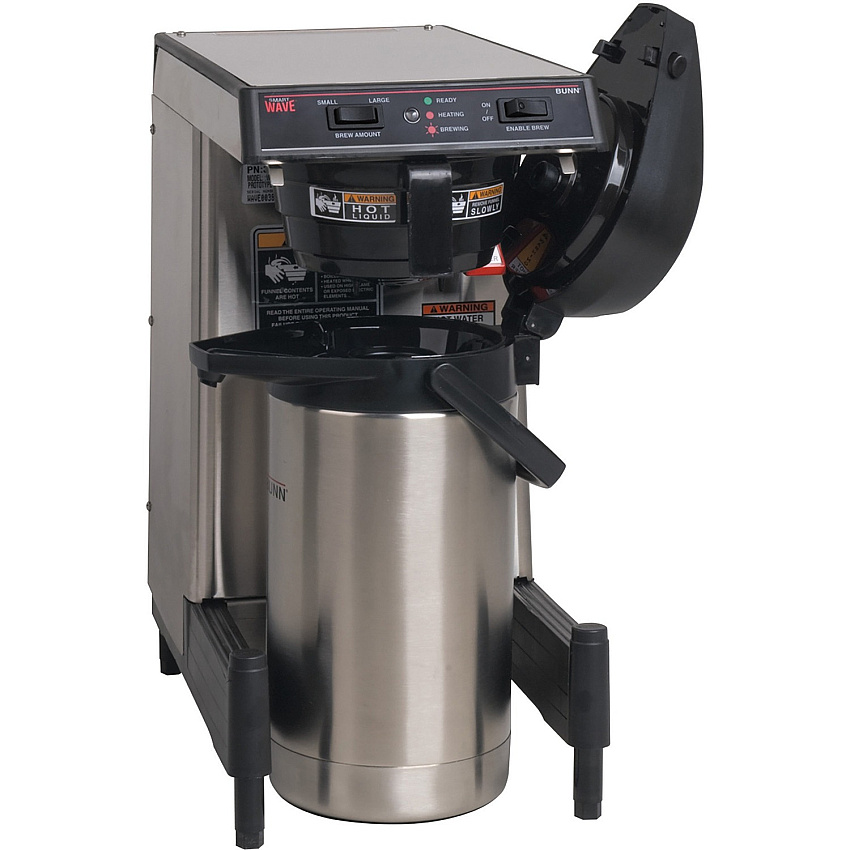 BUNN SmartWAVE Low-Profile Coffee Brewer- Plumbed 2.01 quart - Black, Silver (399000006)