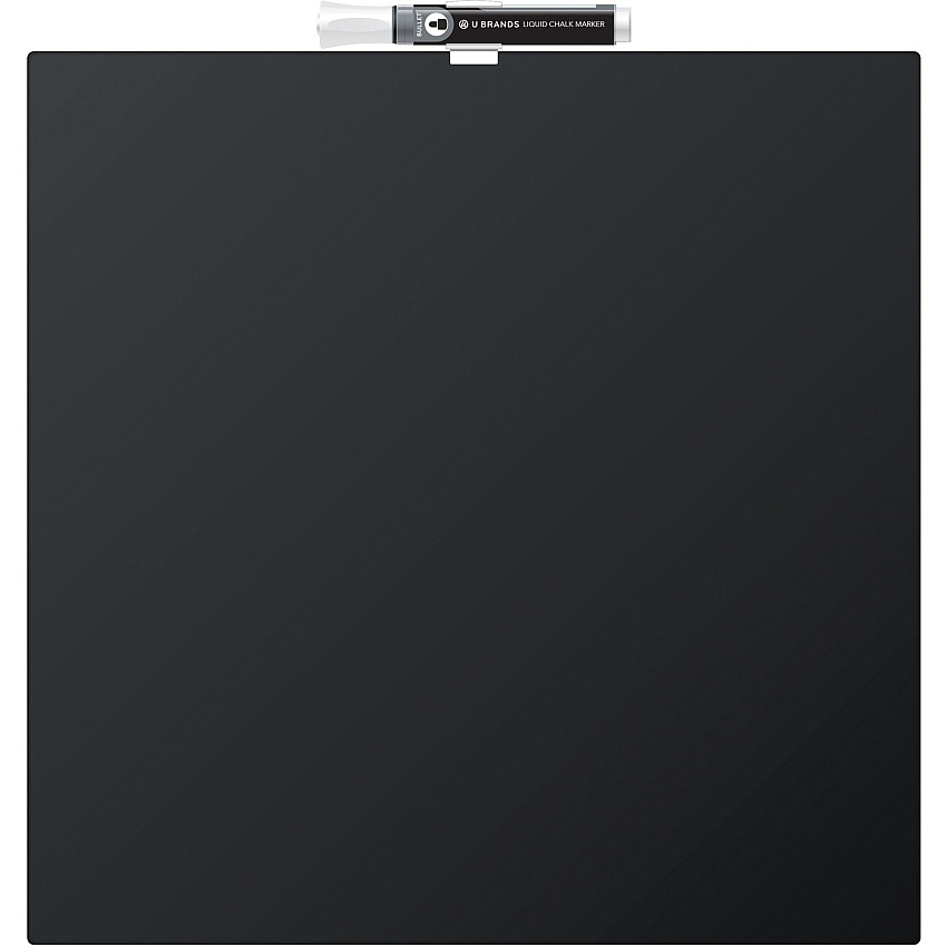 U Brands Magnetic Chalkboard 14" (1.2 ft) Width x 14" (1.2 ft) Height - Black Painted Steel Surface - Square - Horizontal - Magnetic - 1 Each (468U0004)