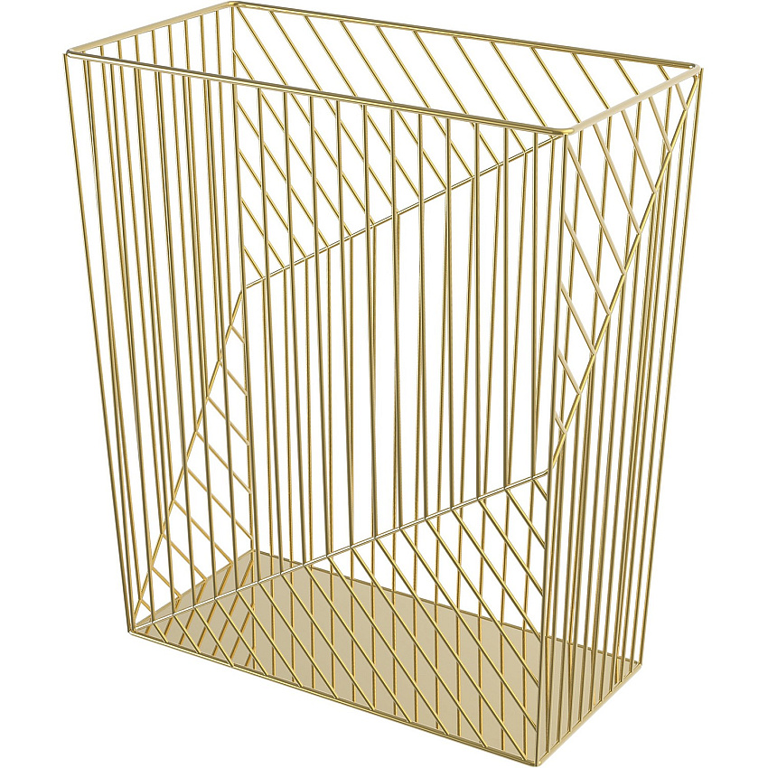 U Brands Metal Wastebasket, Vena Collection, 6 Gallon Capacity, Gold Sturdy, Lightweight - 6.1" Height x 12.2" Width - Metal Wire - Gold - 1 Each (3232U02-06)