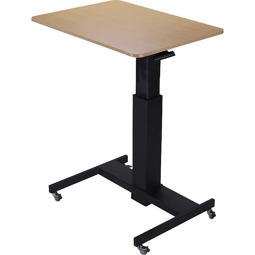 Lorell 28" Sit-to-Stand School Desk Black Oak Square Top - Height Adjustable - 24" to 40" Adjustment - 40" Height x 28" Width x 20" Length - Assembly Required - 1 Each (LLR00076)