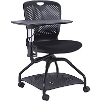 Lorell Student Training Chair Fabric Seat Material - Plastic Back Material - Four-legged Base - Black - 1Each (LLR69585)