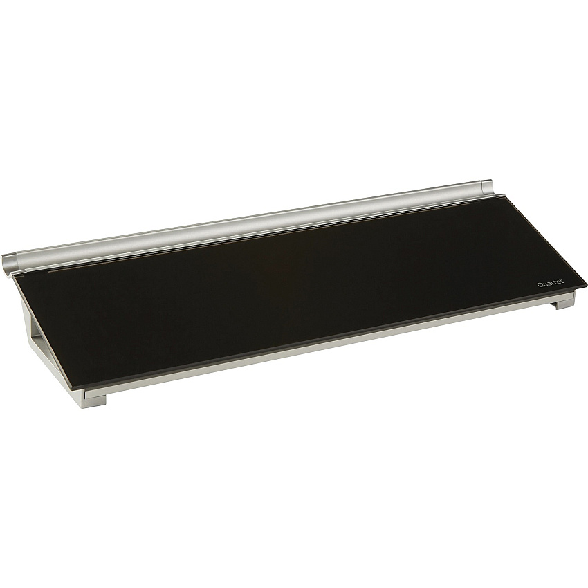 Quartet Glass Dry-Erase Desktop Computer Pad 6" (0.5 ft) Width x 18" (1.5 ft) Height - Black Glass Surface - Rectangle - Horizontal - Desktop - 1 Each (GDP186B)