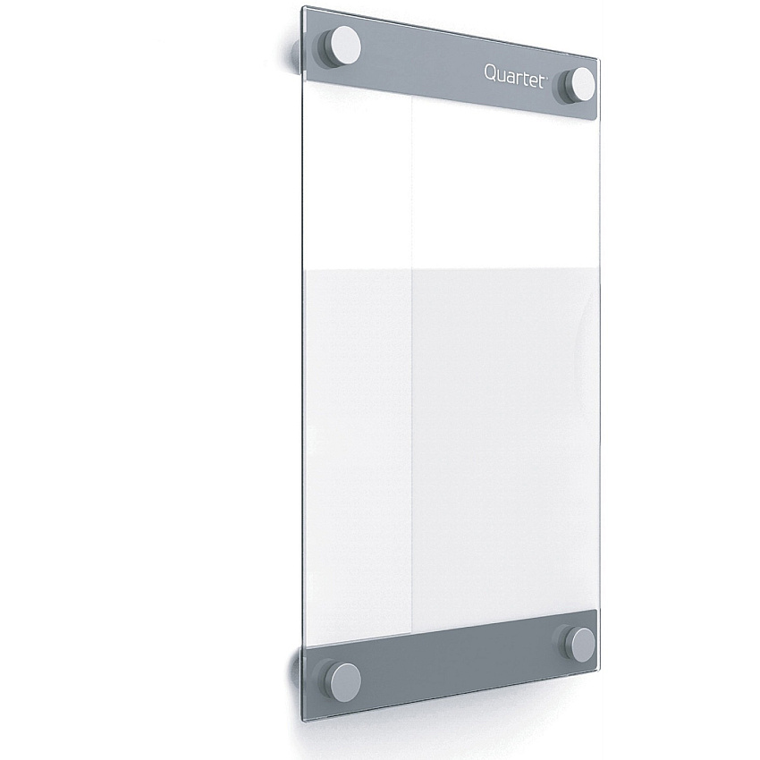 Quartet Infinity Customizable Glass Dry-Erase Board 11" (0.9 ft) Width x 17" (1.4 ft) Height - Clear/White Glass Surface - Rectangle - Horizontal/Vertical - Magnetic - Assembly Required - 1 Each (GI1117)