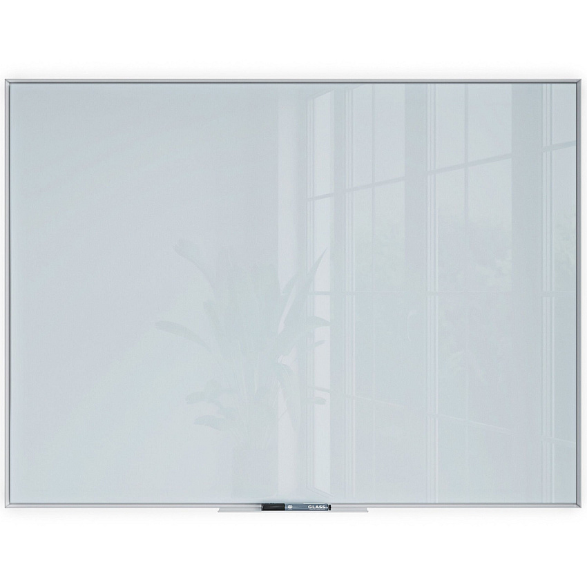 U Brands Frosted Glass Dry Erase Board 48" (4 ft) Width x 36" (3 ft) Height - Frosted White Tempered Glass Surface - White Aluminum Frame - Rectangle - Horizontal/Vertical - 1 Each (2826U0001)
