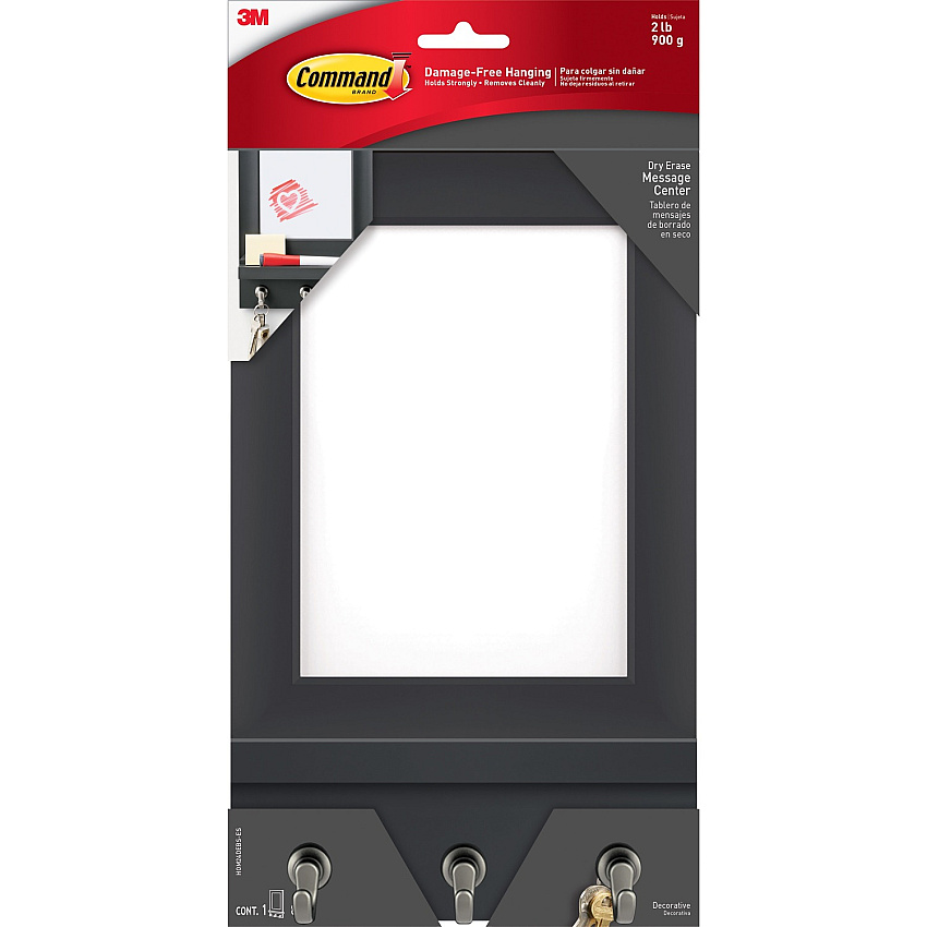 Command Dry-Erase Message Center 11.20" Height x 6.80" Width x 1.50" Depth - Slate - 1 Each (HOM24DEBSES)