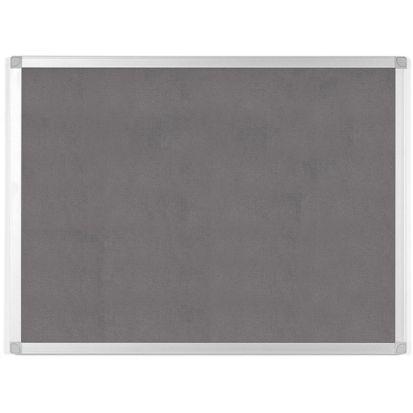 Bi-silque Ayda Fabric 24"W Bulletin Board Gray Fabric Surface - Robust, Tackable, Sleek Style - 0.5" Height x 24" Width - 1 Each (FA03429214)