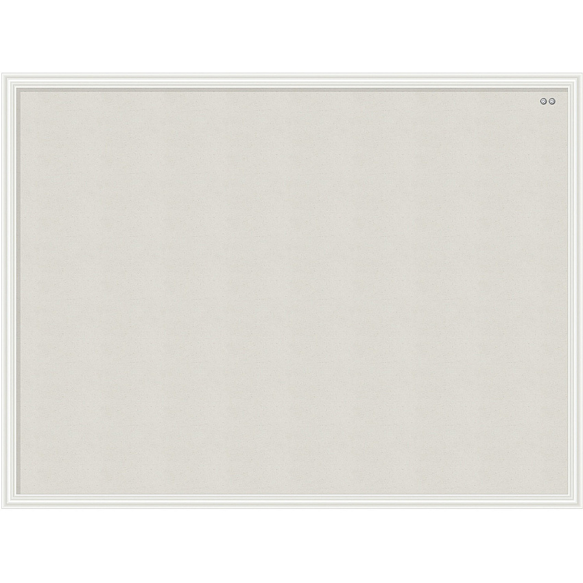 U Brands Linen Cork Linen Bulletin Board, 23" x 17" , White Wood Frame 17" Board Height x 23" Board Width - Tan Cork Surface - Self-healing, Durable, Mounting System - White Wood Frame - 1 Each (3264U00-01)