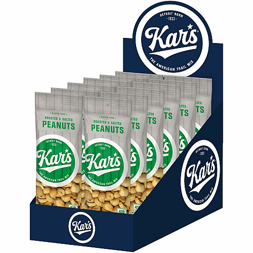 Kar's Nuts Roasted & Salted Peanuts Gluten-free, Low Sodium - Roasted & Salted - 2.50 oz - 12 / Box (SN08237)