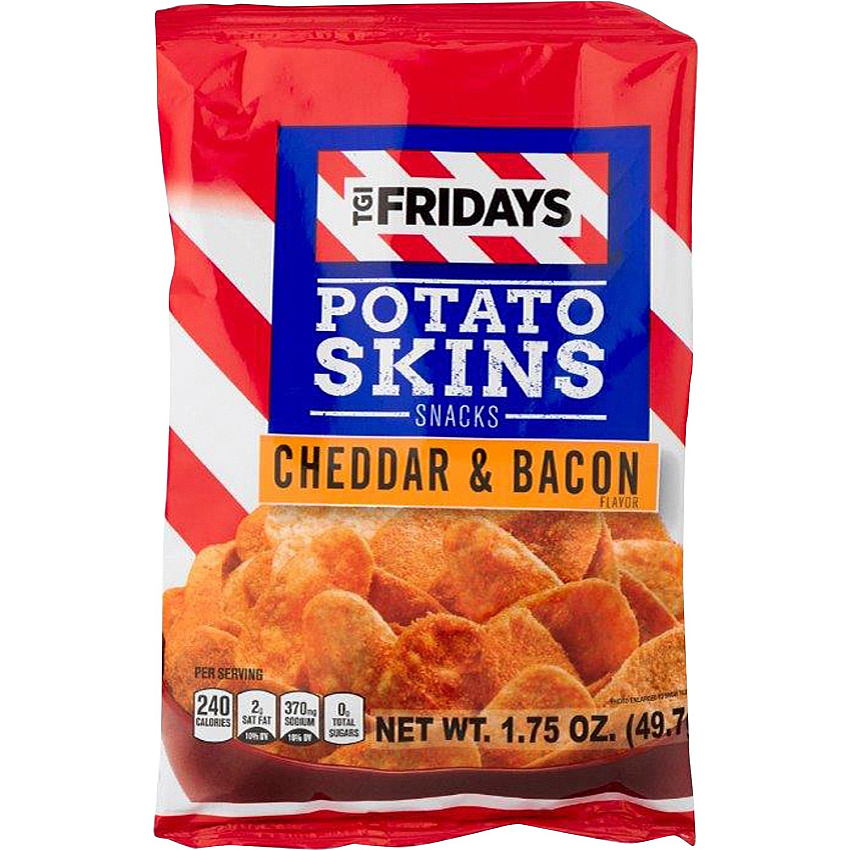 INVENTURE FOODS TGI Fridays Cheddar/Bacon Snack Chips Trans Fat Free, Cholesterol-free, Gluten-free - Cheddar/Bacon - 1.75 oz - 55 / Carton (30563)
