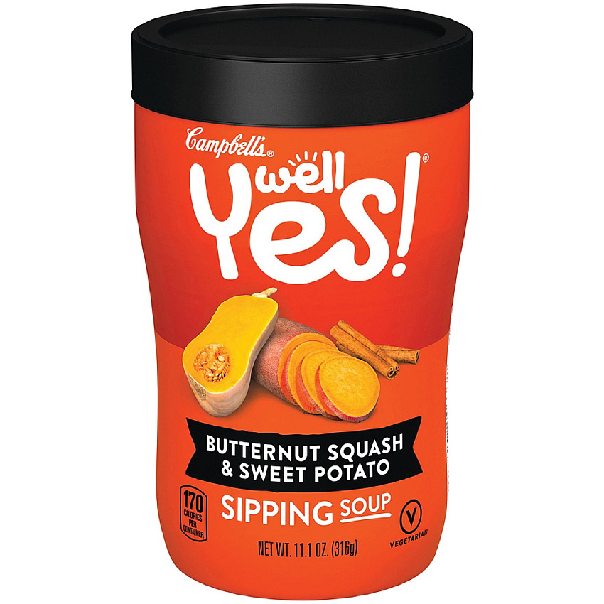 Campbell's Squash/Sweet Potato Sipping Soup Butternut Squash & Sweet Potato - 11.10 oz - 8 / Carton (24633)