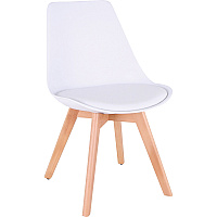 Lorell Curved Modern Shell Guest Chair Fabric Seat Material - Four-legged Base - White - Plastic - 1 Each (LLR42956)