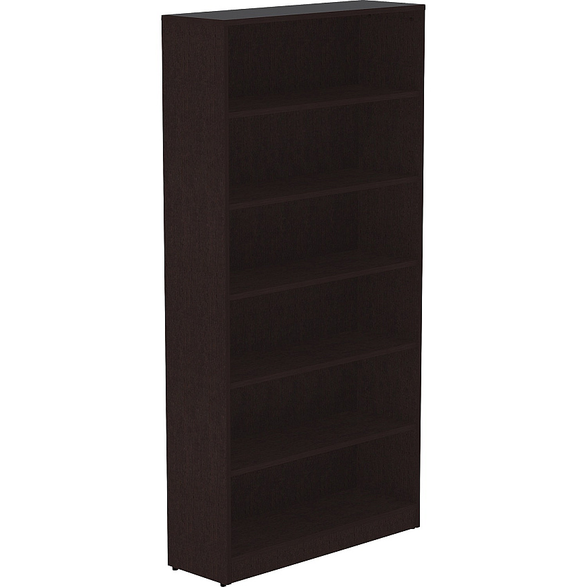 Lorell Laminate Bookcase x 0.8" Thickness Shelf, 72" Height x 36" Width x 12" Depth - 6 Shelve(s) - 5 Adjustable Shelf(ves) - Square Edge - Material: Thermofused Laminate (TFL) - Finish: Espresso (LLR18228)
