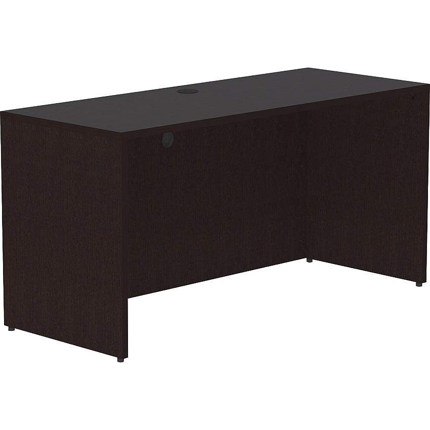 Lorell Essentials Series Credenza Shell 29.5" Height x 60" Width x 24" Depth Credenza Shell, x 1" Thickness Top - Finish: Espresso, Silver Brush (LLR18213)
