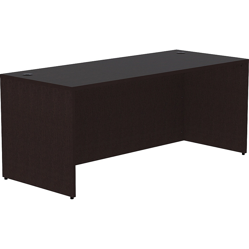 Lorell Essentials Series Rectangular Desk Shell 29.5" Height x 72" Width x 30" Depth Desk Shell, x 1" Thickness - Finish: Espresso (LLR18211)