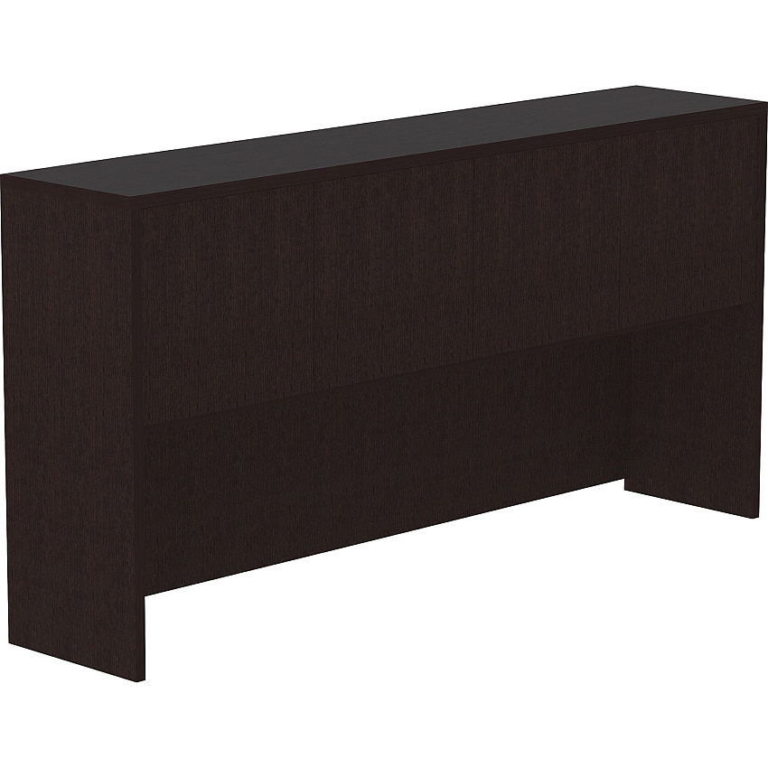 Lorell Essentials Series Stack-on Hutch 36" Height x 72" Width x 15" Depth Hutch - 4 Door(s) - Finish: Espresso (LLR18214)